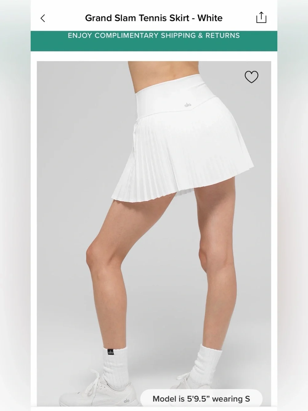NWOT ALO Grand Slam Tennis Skirt - Sz Large